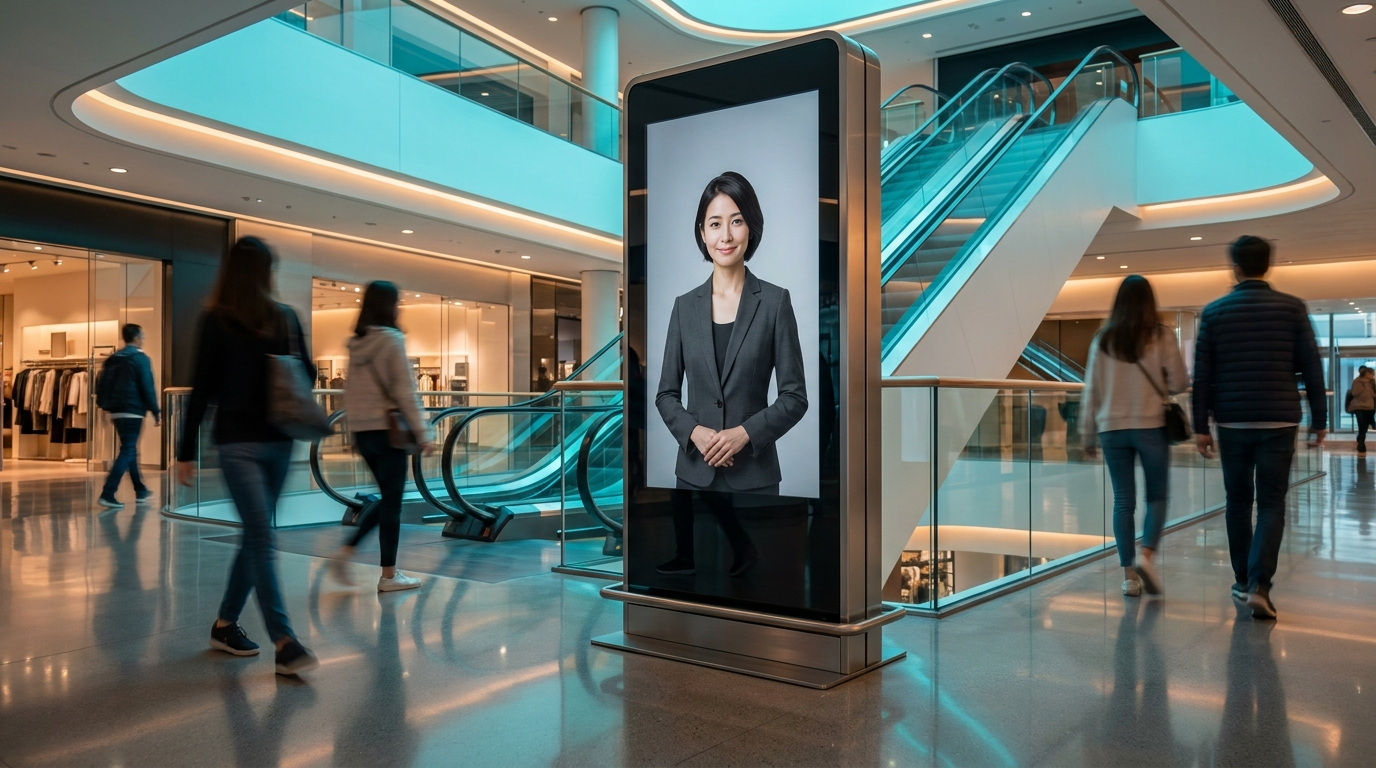 商業施設・館内案内でのHUMAN+導入イメージ